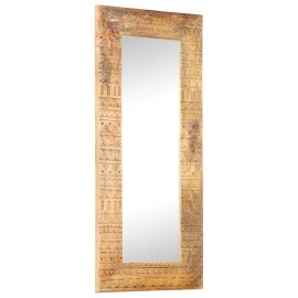 vidaXL Ručne vyrezávané zrkadlo 110x50x11 cm masívne mangovníkové drevo