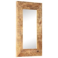 vidaXL Ručne vyrezávané zrkadlo 80x50x11 cm masívne mangovníkové drevo - cena, porovnanie