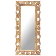 vidaXL Ručne vyrezávané zrkadlo hnedé 110x50 cm masívne mangovníkové drevo - cena, porovnanie