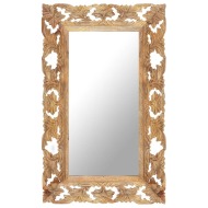 vidaXL Ručne vyrezávané zrkadlo hnedé 80x50 cm masívne mangovníkové drevo - cena, porovnanie
