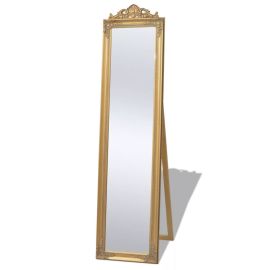 vidaXL Samostatne stojace zrkadlo, barokový štýl, 160x40cm, zlatá farba