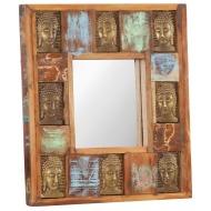 vidaXL Zrkadlo s obložením s Budhom 50x50 cm masívne recyklované drevo - cena, porovnanie