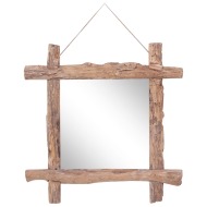 vidaXL Zrkadlo z polienok, prírodné 70x70 cm recyklovaný masív - cena, porovnanie
