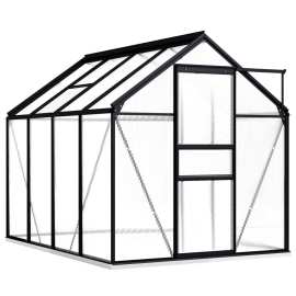vidaXL Hliníkový skleník s podkladovým rámom, antracitový 4,75 m