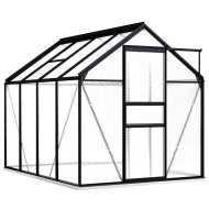 vidaXL Hliníkový skleník s podkladovým rámom, antracitový 4,75 m - cena, porovnanie