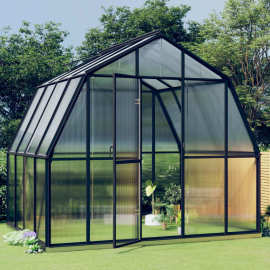 vidaXL Hliníkový skleník s podkladovým rámom antracitový 6,66 m