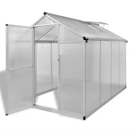 vidaXL  Spevnený hliníkový skleník s podkladovým rámom 4,6 m