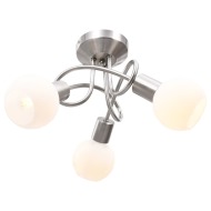 vidaXL Stropná lampa+keramické tienidlá na 3 žiarovky E14, biela guľa - cena, porovnanie