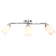 vidaXL Stropná lampa+keramické tienidlá na 3 žiarovky E14, biely kužeľ - cena, porovnanie