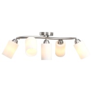 vidaXL Stropná lampa s keramickými tienidlami na 5 žiaroviek E14 biely kužeľ - cena, porovnanie