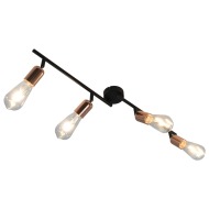 vidaXL 4-cestné stropné svietidlo s vláknovými žiarovkami 2 W čierne a medené 60 cm E27 - cena, porovnanie