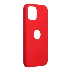 ForCell Pouzdro Soft-Touch SILICONE APPLE iPhone 12 PRO Max - Červené výřez na logo