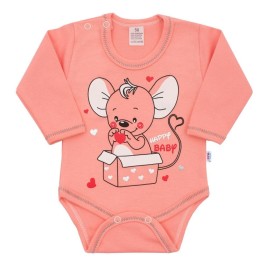 New Baby Dojčenské body s dlhým rukávom Mouse