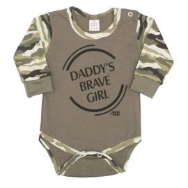 New Baby Dojčenské body s dlhým rukávom Army girl