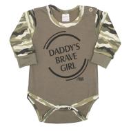 New Baby Dojčenské body s dlhým rukávom Army girl - cena, porovnanie