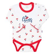 New Baby Dojčenské bavlnené body s dlhým rukávom Cherry - cena, porovnanie