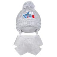 New Baby Zimná detská čiapočka so šálom psík - cena, porovnanie