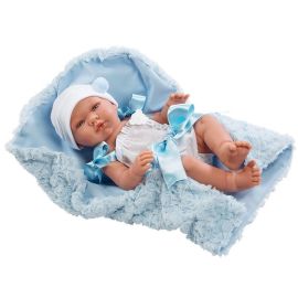 Asi Realistické bábätko Pablo 43cm, s modrou dekou