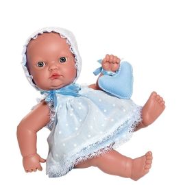 Asi Bábika bábätko Gordi 28cm, v modrých šatách s hrkálkou