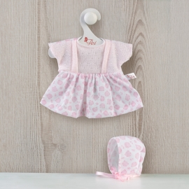 Asi Ružové šaty s čapicou pre bábätko Oli 30cm