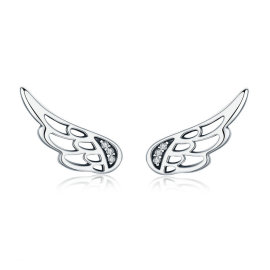 Emporial strieborné náušnice Trblietavé anjelské krídla SCE343