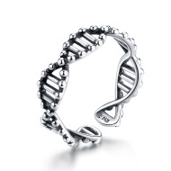 Emporial strieborný nastaviteľný smaltovaný prsteň DNA SCR643 - cena, porovnanie