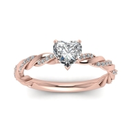 Emporial strieborný pozlátený prsteň Prepletené srdce Ružové zlato MA-R041-ROSEGOLD 10 61-63) - cena, porovnanie