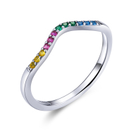 Emporial strieborný prsteň Dúhová vlnka SCR636 - cena, porovnanie