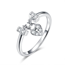 Emporial strieborný prsteň Zámok lásky SCR466
