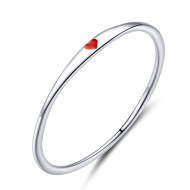 Emporial strieborný prsten Minimalistické červené srdce SCR620 - cena, porovnanie
