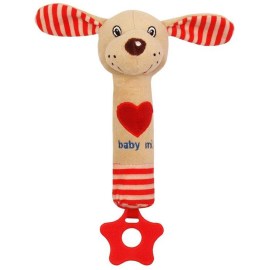 Baby Mix Detská pískacia plyšová hračka s hryzátkom psík