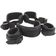 Fetish Submissive Neck, Handcuffs & Leg Belt Vegan Leather - cena, porovnanie