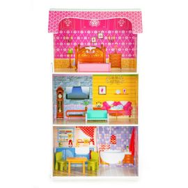 Eco Toys Drevený domček pre bábiky - Slnečná rezidencia