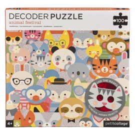 Petitcollage Puzzle Zvieratká s 3D okuliarmi 100ks