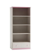 Domidrevo Knižnica -regál so šuflíkom: Biela - fialová 160cm 80cm DN11 - cena, porovnanie