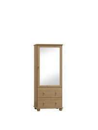Domidrevo Vitrína nízka, 2 šuflíky, zrkadlo - KN09: Borovica