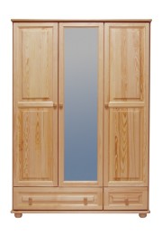 Domidrevo Skriňa trojdverová so zrkadlom - SK03: Borovica 120cm