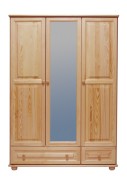 Domidrevo Skriňa trojdverová so zrkadlom - SK03: Borovica 120cm - cena, porovnanie