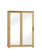 Domidrevo Skriňa Zoom, posuvné dvere so zrkadlom, široká, bez úchytu - ZOB14: Borovica 120cm - cena, porovnanie