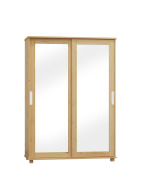 Domidrevo Skriňa Zoom, posuvné dvere so zrkadlom, široká, s úchytom - ZOA14: Borovica 120cm - cena, porovnanie