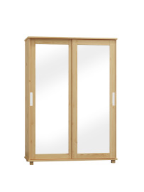 Domidrevo Skriňa Zoom, posuvné dvere so zrkadlom, široká, s úchytom - ZOA14: Dub 120cm