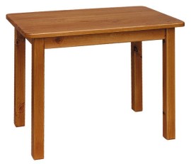 Domidrevo Stôl, rovné nohy, šírka 70cm - ST03: Borovica 70x100cm oblé hrany