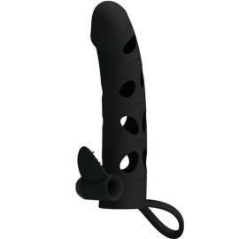 Pretty Male Vibrating Silicone Penis Sleeve With Ball Straps