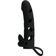 Pretty Male Vibrating Silicone Penis Sleeve With Ball Straps - cena, porovnanie