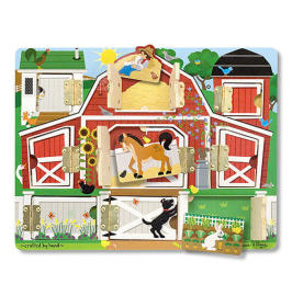 Melissa-Doug Drevené puzzle s dvierkami