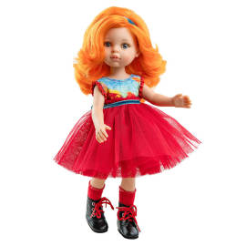 Paola Reina Oblečenie pre bábiky Červené šaty pre Susanne