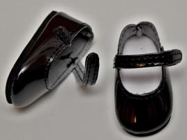 Paola Reina Topánky pre bábiky Nízke čierne lesklé sandálky