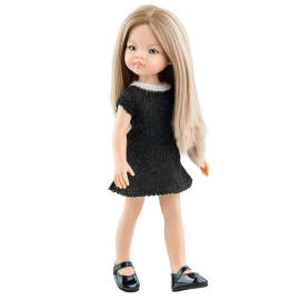 Paola Reina Oblečenie pre bábiky Čierne šaty Manica