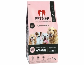 PETNER Adult prémiové krmivo pre psov veľkých plemien jahňa 3kg