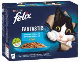 Felix Fantastic Lahodný výber z rýb v želé, tuniak, losos, treska a platesa 12x85g